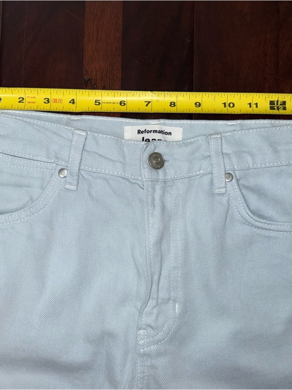 Reformation Cowboy High Rise Wide Leg Jean Womens Size 25 Light Blue - Picture 6 of 9